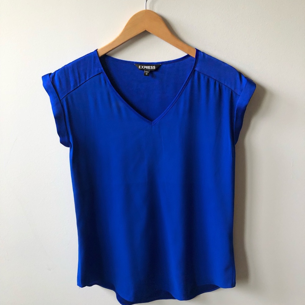 Royal Blue Express Satin V-Neck!!